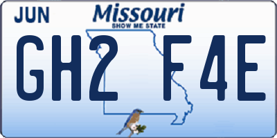 MO license plate GH2F4E