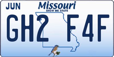 MO license plate GH2F4F