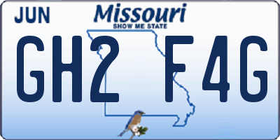 MO license plate GH2F4G