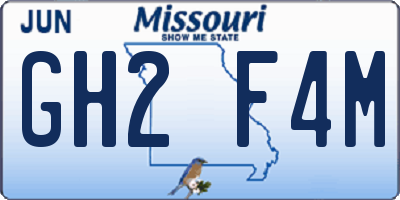 MO license plate GH2F4M