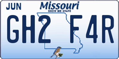 MO license plate GH2F4R