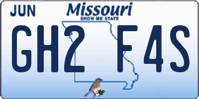 MO license plate GH2F4S