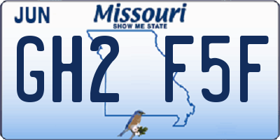 MO license plate GH2F5F