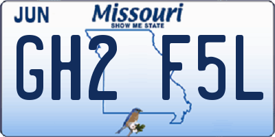MO license plate GH2F5L