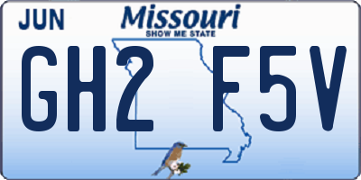 MO license plate GH2F5V