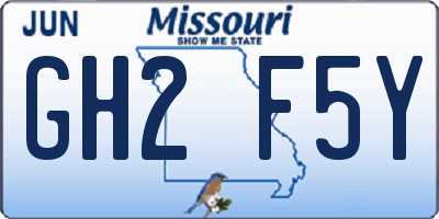 MO license plate GH2F5Y