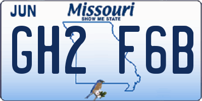 MO license plate GH2F6B
