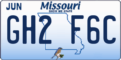MO license plate GH2F6C