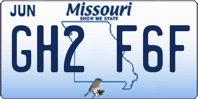 MO license plate GH2F6F