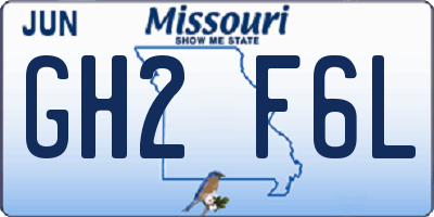 MO license plate GH2F6L