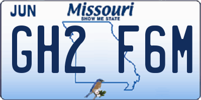 MO license plate GH2F6M