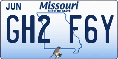 MO license plate GH2F6Y