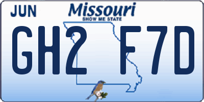 MO license plate GH2F7D