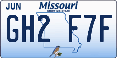 MO license plate GH2F7F