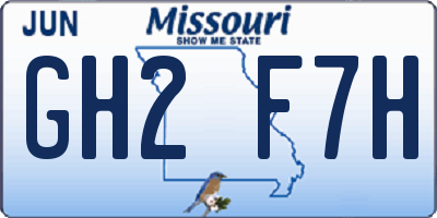 MO license plate GH2F7H