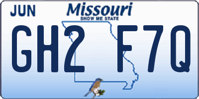 MO license plate GH2F7Q