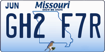 MO license plate GH2F7R
