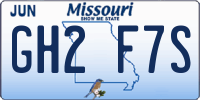 MO license plate GH2F7S