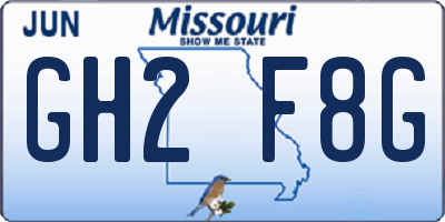 MO license plate GH2F8G