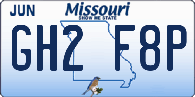 MO license plate GH2F8P