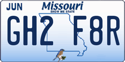 MO license plate GH2F8R