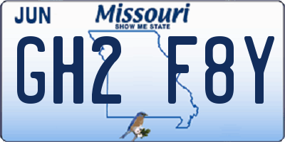 MO license plate GH2F8Y