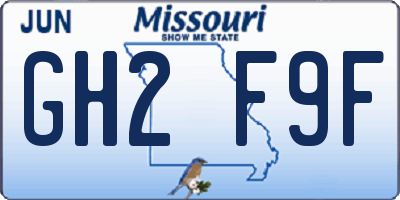 MO license plate GH2F9F