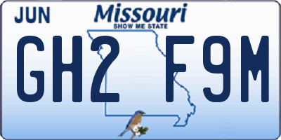 MO license plate GH2F9M