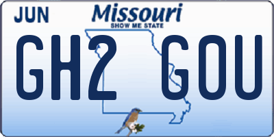 MO license plate GH2G0U