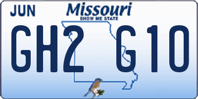 MO license plate GH2G1O