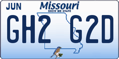 MO license plate GH2G2D