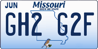MO license plate GH2G2F