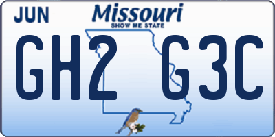 MO license plate GH2G3C