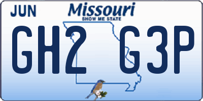 MO license plate GH2G3P