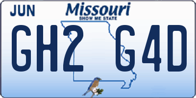 MO license plate GH2G4D