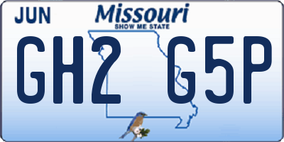 MO license plate GH2G5P