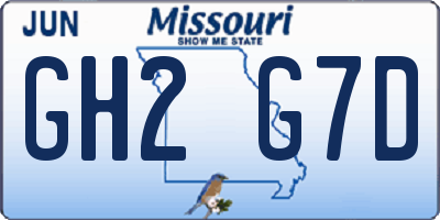 MO license plate GH2G7D