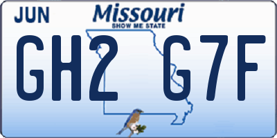 MO license plate GH2G7F