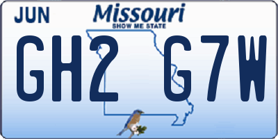 MO license plate GH2G7W