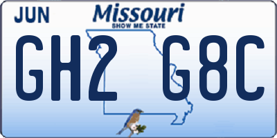 MO license plate GH2G8C