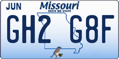 MO license plate GH2G8F