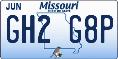 MO license plate GH2G8P