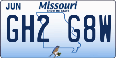 MO license plate GH2G8W