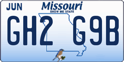MO license plate GH2G9B