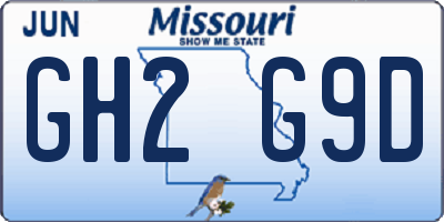 MO license plate GH2G9D