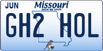 MO license plate GH2H0L