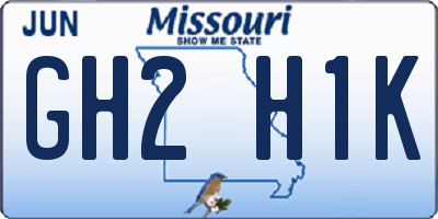 MO license plate GH2H1K
