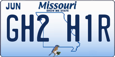MO license plate GH2H1R