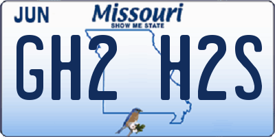 MO license plate GH2H2S