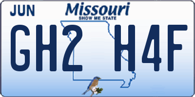 MO license plate GH2H4F